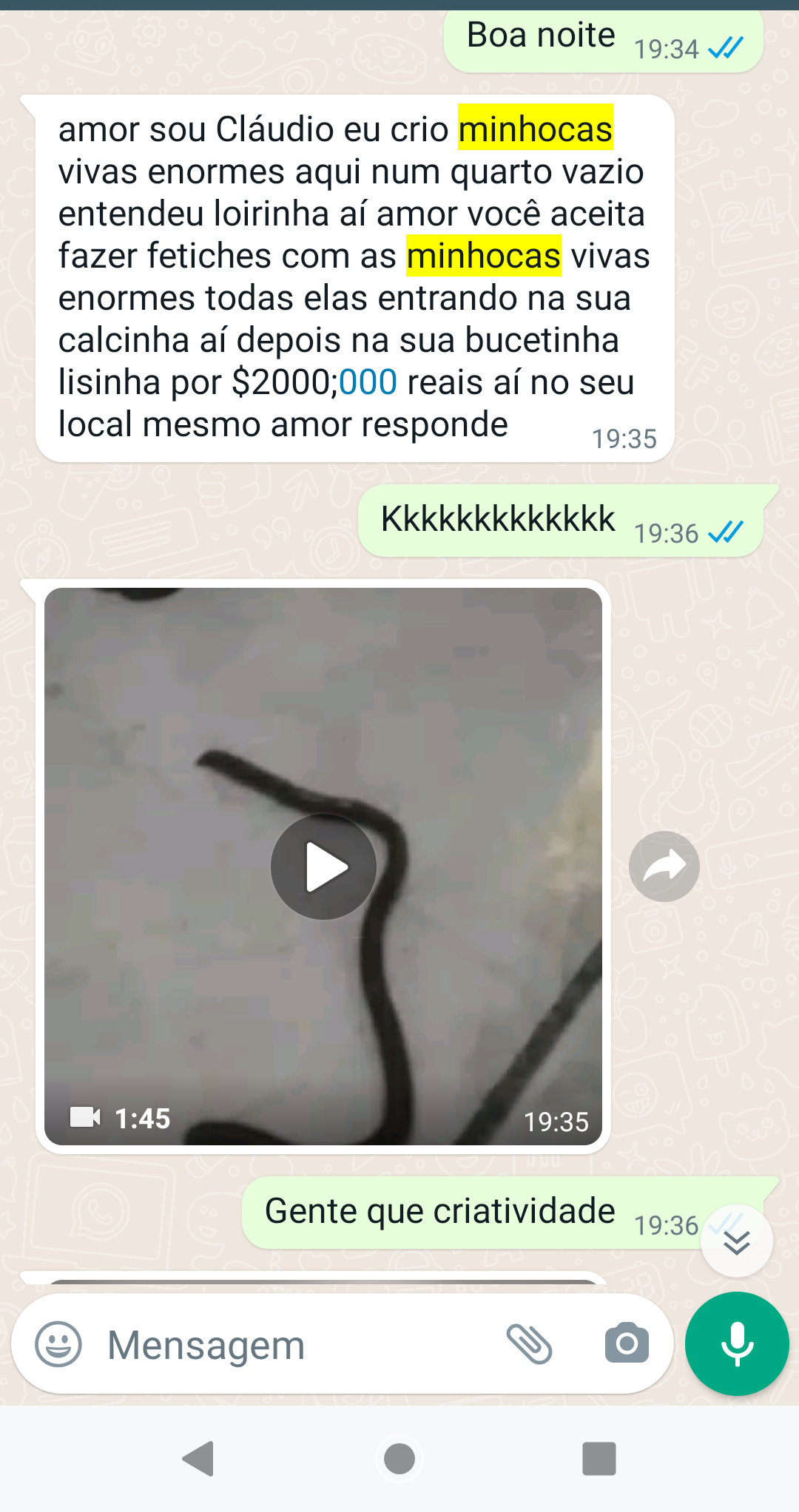 O fetiche das minhocas